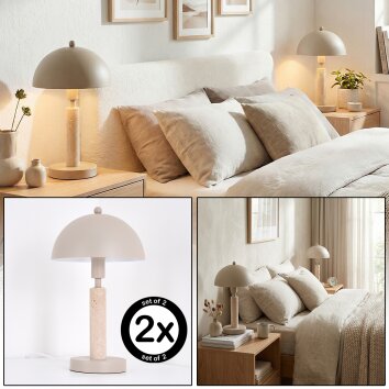 Golam Tafellamp Beige, Zandkleurig, 1-licht