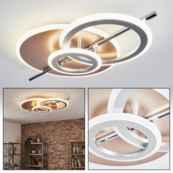 Gorin Plafondlamp LED Champagne, Chroom, Zilver, 1-licht