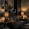 Harol Tafellamp Chroom, Zwart, 1-licht