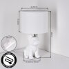 Harol Tafellamp Chroom, Wit, 1-licht