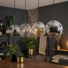 Ripoll Hanglamp, Kogellampje, Hanglamp Amber, Duidelijk, Rookkleurig, 4-lichts