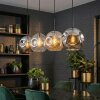 Ripoll Hanglamp, Kogellampje, Hanglamp Amber, Duidelijk, Rookkleurig, 4-lichts