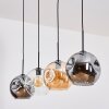 Ripoll Hanglamp, Kogellampje, Hanglamp Amber, Duidelijk, Rookkleurig, 4-lichts