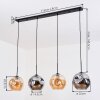 Ripoll Hanglamp, Kogellampje, Hanglamp Amber, Rookkleurig, 4-lichts
