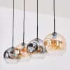 Ripoll Hanglamp, Kogellampje, Hanglamp Amber, Duidelijk, Rookkleurig, 4-lichts