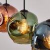 Ripoll Hanglamp, Kogellampje, Hanglamp Blauw, Groen, Koperkleurig, 4-lichts