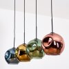 Ripoll Hanglamp, Kogellampje, Hanglamp Blauw, Goud, Groen, Koperkleurig, 4-lichts