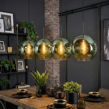 Ripoll Hanglamp, Kogellampje, Hanglamp Groen, 4-lichts