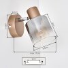 Casterk Wandlamp, Muurspot Bruin, Chroom, 1-licht