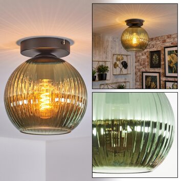 Koyoto Plafondlamp, Kogellampje 20 cm Groen, 1-licht
