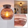Koyoto Plafondlamp, Kogellampje Koperkleurig, 1-licht