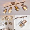 Casterk Plafondlamp, Plafondspot Bruin, Chroom, 4-lichts