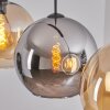 Koyoto Hanglamp, Kogellampje, Hanglamp Amber, Chroom, Rookkleurig, 3-lichts