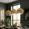 Koyoto Hanglamp, Kogellampje, Hanglamp Goud, Duidelijk, 3-lichts