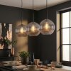 Koyoto Hanglamp, Kogellampje, Hanglamp Duidelijk, Rookkleurig, 3-lichts