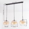Koyoto Hanglamp, Kogellampje, Hanglamp Amber, Duidelijk, 3-lichts