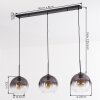 Koyoto Hanglamp, Kogellampje, Hanglamp Duidelijk, Rookkleurig, 3-lichts