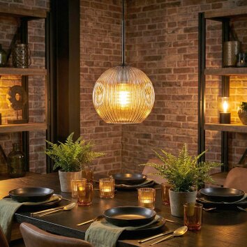 Ripoll Hanglamp, Kogellampje, Hanglamp Amber, 1-licht