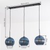Koyoto Hanglamp, Kogellampje, Hanglamp Blauw, 3-lichts