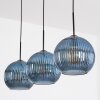 Koyoto Hanglamp, Kogellampje, Hanglamp Blauw, 3-lichts
