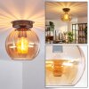 Koyoto Plafondlamp, Kogellampje 20 cm Amber, 1-licht