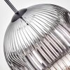 Ripoll Hanglamp, Kogellampje, Hanglamp Chroom, Duidelijk, Rookkleurig, 1-licht