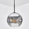 Ripoll Hanglamp, Kogellampje, Hanglamp Chroom, Duidelijk, Rookkleurig, 1-licht
