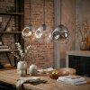 Ripoll Hanglamp, Kogellampje, Hanglamp Amber, Duidelijk, Rookkleurig, 3-lichts