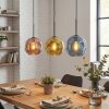 Ripoll Hanglamp, Kogellampje, Hanglamp Blauw, Goud, Koperkleurig, 3-lichts