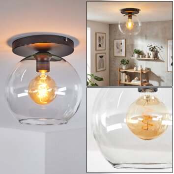 Koyoto Plafondlamp, Kogellampje 25 cm Duidelijk, 1-licht