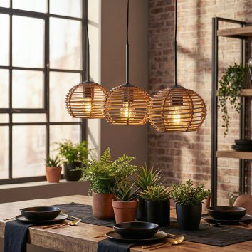 Mulstrand Hanglamp, Hanglamp Bruin, 3-lichts