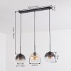 Koyoto Hanglamp, Hanglamp Amber, Duidelijk, Rookkleurig, 3-lichts