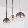 Koyoto Hanglamp, Hanglamp Amber, Duidelijk, Rookkleurig, 3-lichts