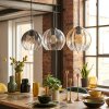 Koyoto Hanglamp, Hanglamp 20 cm Amber, Duidelijk, Rookkleurig, 3-lichts