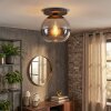 Koyoto Plafondlamp, Kogellampje 25 cm Chroom, Duidelijk, Rookkleurig, 1-licht