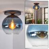 Koyoto Plafondlamp, Kogellampje 25 cm Blauw, Duidelijk, 1-licht