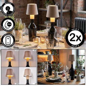 Salgadinho Buiten tafellamp, Tafellamp LED Zandkleurig, 1-licht