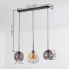 Koyoto Hanglamp, Hanglamp Amber, Rookkleurig, 3-lichts