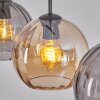 Koyoto Hanglamp, Hanglamp Amber, Rookkleurig, 3-lichts