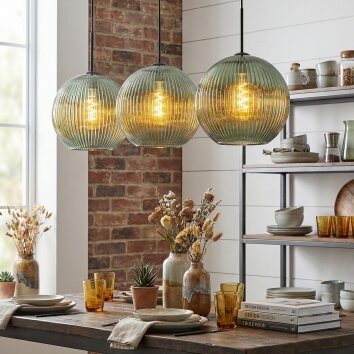 Koyoto Hanglamp, Kogellampje, Hanglamp 30 cm Groen, 3-lichts