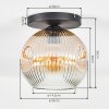 Ripoll Plafondlamp, Kogellampje Amber, Duidelijk, 1-licht