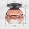 Ripoll Plafondlamp, Kogellampje Duidelijk, Koperkleurig, 1-licht