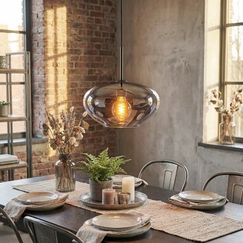 Mertola Hanglamp, Hanglamp Rookkleurig, 1-licht