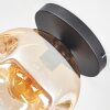 Ripoll Plafondlamp, Kogellampje Amber, Duidelijk, 1-licht