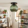 Koyoto Plafondlamp, Kogellampje 25 cm Groen, 1-licht
