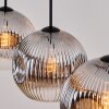 Ripoll Hanglamp, Kogellampje, Hanglamp Chroom, Duidelijk, Rookkleurig, 4-lichts