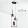Mador Hanglamp, Hanglamp, Cluster hanglamp Natuurlijke kleuren, Zwart, 3-lichts