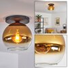Koyoto Plafondlamp, Kogellampje 25 cm Goud, Duidelijk, 1-licht