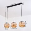 Ripoll Hanglamp, Kogellampje, Hanglamp Amber, 3-lichts