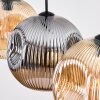 Ripoll Hanglamp, Kogellampje, Hanglamp Amber, Rookkleurig, 3-lichts